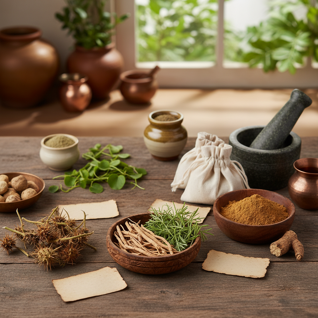 Tradicionalne biljke za tretman neplodnosti i ajurveda preparati pripremljeni na prirodan način.